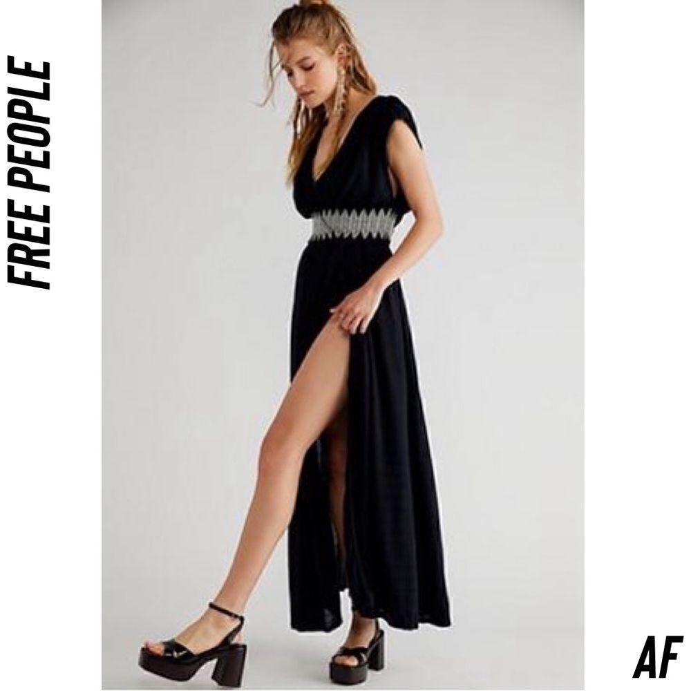 FREE PEOPLE DEVON MAXI DRESS NEW SMALL IN BLACK - Picture 5 of 8